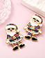 Fashion Color Alloy Diamond-studded Santa Stud Earrings
