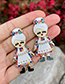 Fashion Color Alloy Oil Dripping Puppet Earrings