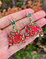Fashion Color Alloy Diamond Dripping Top Earrings