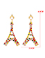 Fashion Color Alloy Diamond Tower Earrings