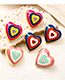 Fashion Rose Red Alloy Drop Oil Love Ear Studs