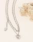 Fashion 4# Stainless Steel Love Chain Tassel Double Necklace