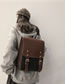 Fashion Brown Pu Large Capacity Backpack