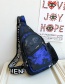 Fashion Navy Blue Nylon Geometric Print Crossbody Bag