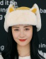 Fashion [adult] Cat Ear Lei Feng Hat [black] Corduroy Rimless Dome Jersey Hat