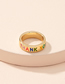 Fashion Letter Alloy Dripping Letter Ring