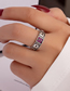 Fashion Mahjong Ring Alloy Inlaid Poker Ring