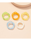 Fashion R490-agate Green Acrylic Geometric Flower Ring Ring
