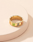 Fashion Color Alloy Dripping Geometric Letter Ring
