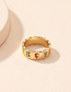 Fashion Color Alloy Dripping Geometric Letter Ring