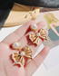 Fashion Gold Alloy Pearl Bow Earrings