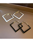 Fashion White Metal Geometric Square Earrings