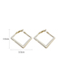 Fashion White Metal Geometric Square Earrings