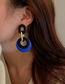 Fashion Blue Geometric Contrast Circle Earrings