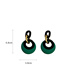 Fashion Green Geometric Contrast Circle Earrings