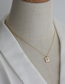 Fashion Gold Color Geometric White Shell Bee Square Necklace