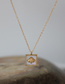 Fashion Gold Color Geometric White Shell Bee Square Necklace