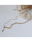 Fashion Gold Color Titanium Steel Gold-plated Stitching Rice Pearl Chain Necklace