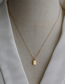 Fashion Gold Color (mini Size) Titanium Steel Lavender Square Necklace