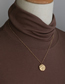 Fashion Gold Color Titanium Steel Gold-plated Irregular Round Tin Foil Necklace