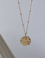 Fashion Gold Color Titanium Steel Gold-plated Irregular Round Tin Foil Necklace