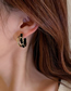 Fashion Black Velvet Chain Geometric C-shaped Double Earrings