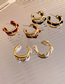 Fashion White Velvet Chain Geometric C-shaped Double Earrings