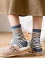 Fashion Stripe Bear Embroidered Tube Socks