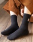 Fashion Khaki Bear Embroidered Thick Tube Socks
