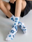 Fashion Blue Cow Pattern Cotton Socks
