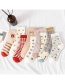 Fashion Yellow Mouth Large Grid Bear Embroidered Tube Socks