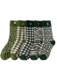 Fashion Checkered Cotton Geometric Print Cotton Socks