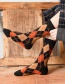 Fashion Navy Rhomboid Print Wool Socks