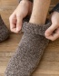 Fashion Coffee Wool Padded Tube Socks