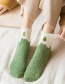 Fashion Green Coral Fleece Fruit Embroidered Tube Socks