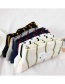 Fashion Black Bars On White Cotton Bunny Embroidered Striped Socks