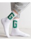 Fashion Grey Letter Print Long Sleeve Socks
