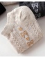 Fashion White Love Bow Embroidered Boat Socks