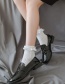 Fashion Pure White Solid Color Ribbon Lace Vertical Socks Socks