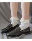 Fashion Milky White Solid Color Ribbon Lace Vertical Socks Socks