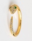 Fashion Silver Gold-plated Copper And Zirconium Serpentine Ring