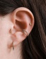 Fashion Silver (single) Copper Gold-plated Double-layer Inlaid Zirconium Ear Ring