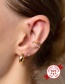 Fashion Silver (single) Copper Gold-plated Double-layer Inlaid Zirconium Ear Ring