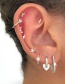 Fashion Silver Copper Inlaid Zirconium Geometric Heart-shaped Earrings