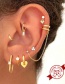 Fashion Gold Copper Inlaid Zirconium Geometric Heart-shaped Earrings