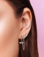 Fashion Blue Copper Drip Oil Chain Tassel Earrings