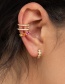 Fashion Silver (single) Copper Gilded Diamond Earrings