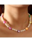 Fashion Color Pearl Beaded Soft Pottery Tai Chi Necklace