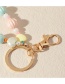 Fashion Color Stained Glass Pearl Beaded Keychain