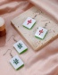 Fashion 02red Chinese Mahjong Earrings